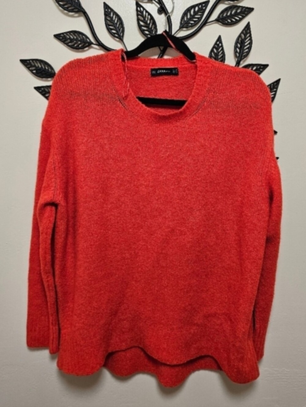 ZARA Knit Sweater Size M Orange Lightweight Soft Knit Pullover NWOT
